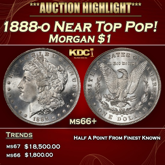 1888-o Morgan Dollar Near Top Pop! $1 ms66+ SEGS