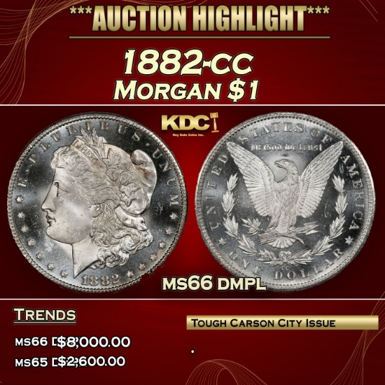1882-cc Morgan Dollar $1 ms66 dmpl SEGS