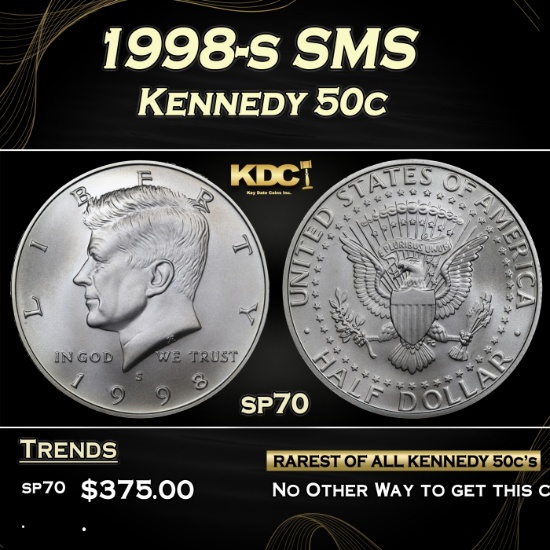 1998-s SMS Kennedy Half Dollar 50c sp70 SEGS