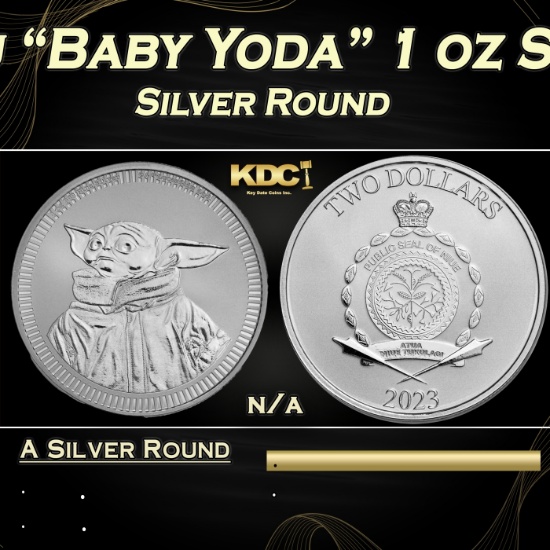 2023 Star Wars Grogu "Baby Yoda" 1 oz Silver $2 Niue BU Coin Round