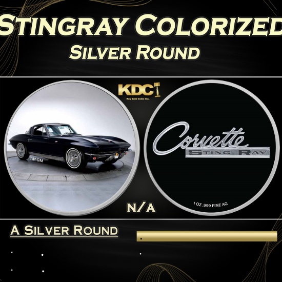 1963 Chevrolet Corvette Stingray Colorized Style - 1 oz Silver Round Round