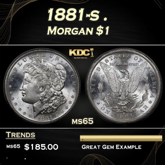 1881-s Morgan Dollar . $1 ms65 ICG