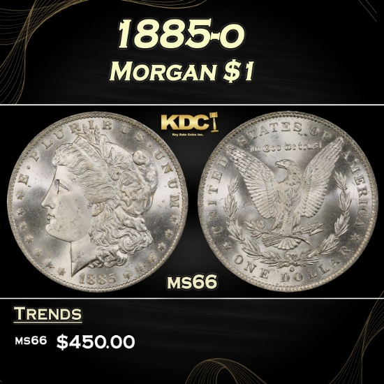 1885-o Morgan Dollar $1 Grades ms66