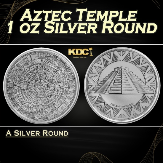 Aztec Temple - 1 oz Silver Round Round