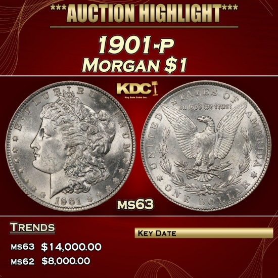 1901-p Morgan Dollar $1 ms63 USCG