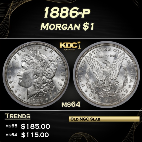 NGC 1886-p Morgan Dollar $1 ms64 NGC