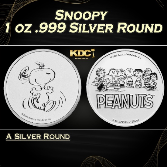Snoopy 1 oz .999 Silver Round Round