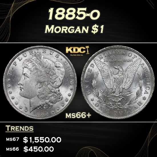 1885-o Morgan Dollar $1 ms66+ SEGS