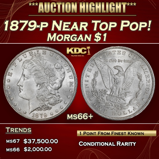 1879-p Morgan Dollar Near Top Pop! $1 ms66+ SEGS