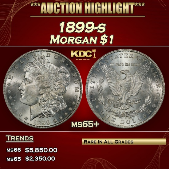 1899-s Morgan Dollar $1 ms65+ SEGS