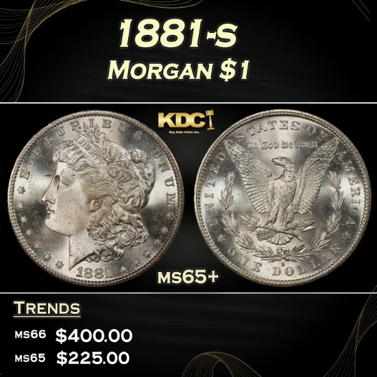 1881-s Morgan Dollar $1 Grades ms65+