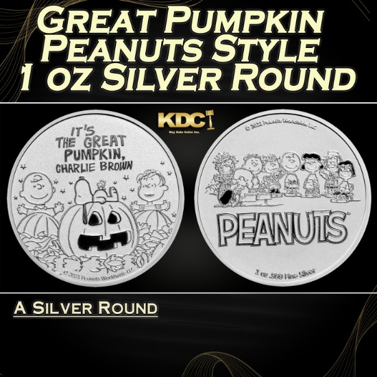 Great Pumpkin Peanuts Style - 1 oz Silver Round Round