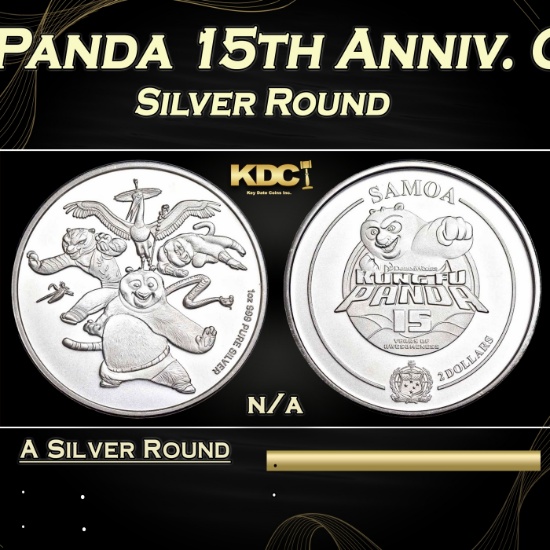 2023 Samoa $2 Kung Fu Panda 15th Anniv. Coin - 1 oz Silver Round Round