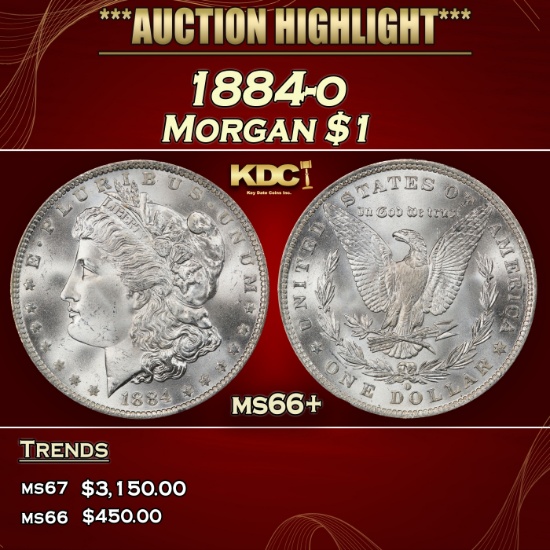 1884-o Morgan Dollar $1 ms66+ SEGS