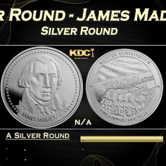 Founders of Liberty 1 oz Silver Round - James Madison - A Written Constitution Round