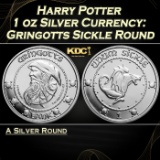 Harry Potter 1 oz Silver Currency: Gringotts Sickle Round Round