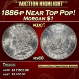 1886-p Morgan Dollar Near Top Pop! $1 ms68 SEGS