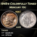 NGC 1945-s Mercury Dime Colorfully Toned  10c ms66 NGC