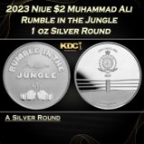 2023 Niue $2 Muhammad Ali Rumble in the Jungle Coin - 1 oz Silver Round Round