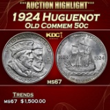 1924 Huguenot Old Commem Half Dollar 50c ms67 USCG