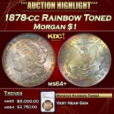 NGC 1878-cc Morgan Dollar Rainbow Toned 1 ms64+ NGC
