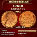1918-d Lincoln Cent 1c ms65+ RD SEGS