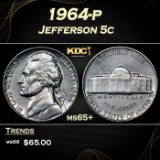 1964-p Jefferson Nickel 5c Grades ms65+