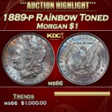 1889-p Morgan Dollar Rainbow Toned 1 ms66 USCG