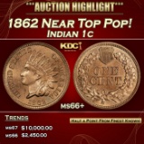 1862 Indian Cent Near Top Pop! 1c ms66+ SEGS
