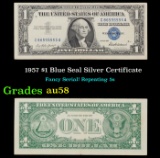 1957 $1 Blue Seal Silver Certificate Grades Choice AU/BU Slider
