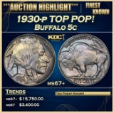 1930-p Buffalo Nickel TOP POP! 5c ms67+ SEGS