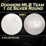 Dodgers MLB Team - 1 oz Silver Round Round