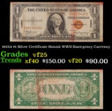 1935A $1 Silver Certificate Hawaii WWII Emergency Currency Grades vf+