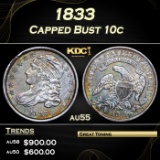 ***Auction Highlight*** 1833 Capped Bust Dime 10c Graded au55 SEGS (fc)