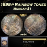PCGS 1898-p Morgan Dollar Rainbow Toned 1 ms64 PCGS