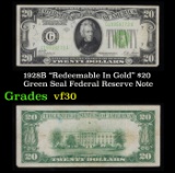 1928B $20 Green Seal Federal Reserve Note 