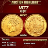1877 Gold Dollar 1 ms64 USCG