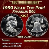 1959 Proof Franklin Half Dollar Near Top Pop! 50c pr68 DCAM SEGS