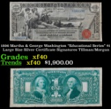 1896 $1 large size Silver Certificate Martha & George Washington 
