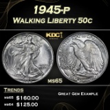 1945-p Walking Liberty Half Dollar 50c Grades ms65