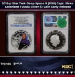 NGC 2015-p Star Trek Deep Space 9 (DS9) Capt. Sisko Colorized Tuvalu Silver $1 Coin Proof Early Rele