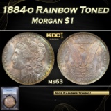 PCGS 1884-o Morgan Dollar Rainbow Toned 1 ms63 PCGS