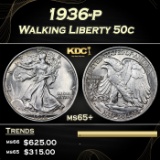 1936-p Walking Liberty Half Dollar 50c Grades ms65+