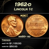 1962-d Lincoln Cent 1c ms66+ rd SEGS