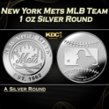 New York Mets MLB Team - 1 oz Silver Round Round