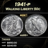 1941-p Walking Liberty Half Dollar 50c ms66+ SEGS