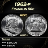 1962-p Franklin Half Dollar 50c Grades ms65+