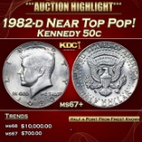 1982-d Kennedy Half Dollar Near Top Pop! 50c ms67+ SEGS