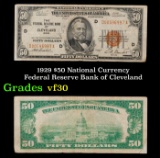 1929 $50 Green Seal Federal Reserve Note Grades vf++ Cleveland