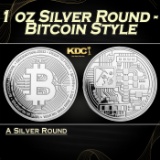 1 oz Silver Round - Bitcoin Style Round